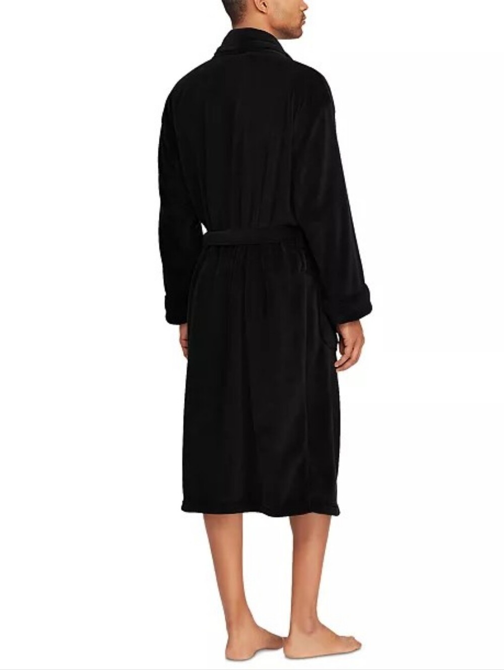 Polo Ralph Lauren's plush microfiber robe- Black - Picture 4 of 5